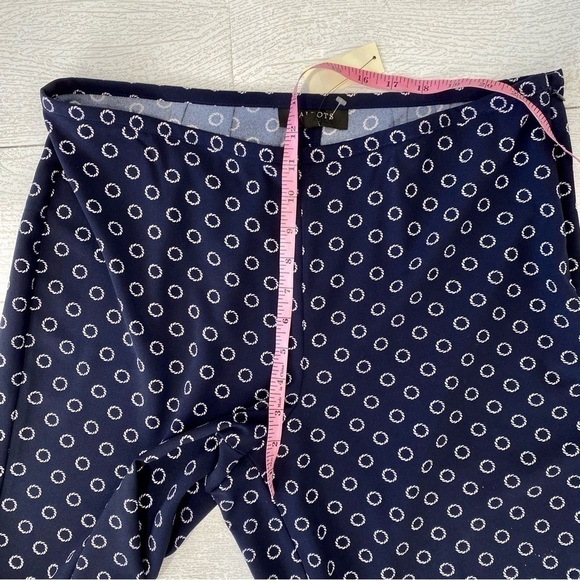 Talbots Indigo life saver print wide leg navy trouser pants size M NWT - Picture 11 of 13